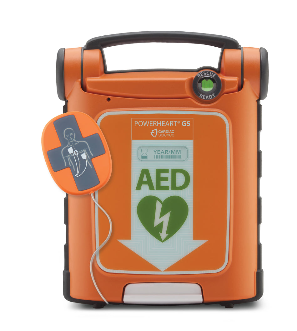Cardiac Science Powerheart G5 AED front showing ICPR Device