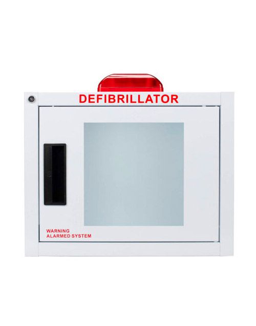 Compact AED Wall Cabinet with Alarm and Strobe - Front View