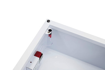 Standard AED Wall Cabinet with Alarm and Strobe Alarm Inside Cabinet View