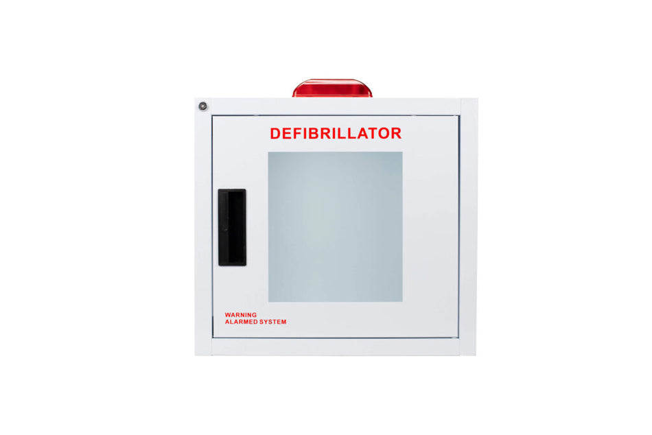 Standard AED Wall Cabinet with Alarm and Strobe Front