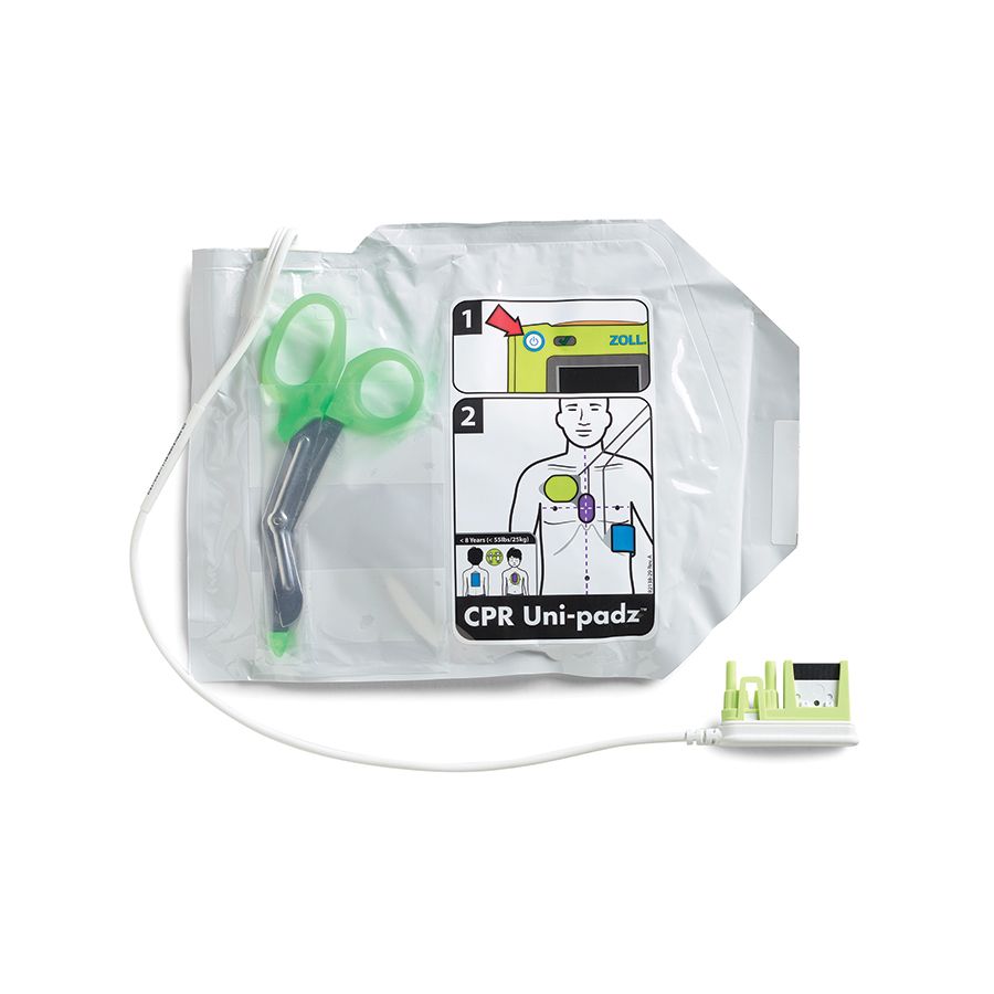 CPR Uni-Padz III Universal (Adult/Pediatric) Electrodes Package View Front