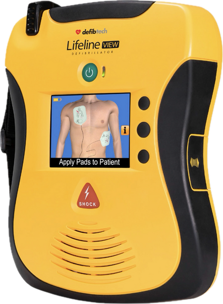 Defibtech Lifeline VIEW Semi-Automatic AED - Front/Side View