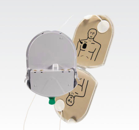HeartSine Samaritan AED Adult Pad-Pak Electrodes and Battery With Pads open