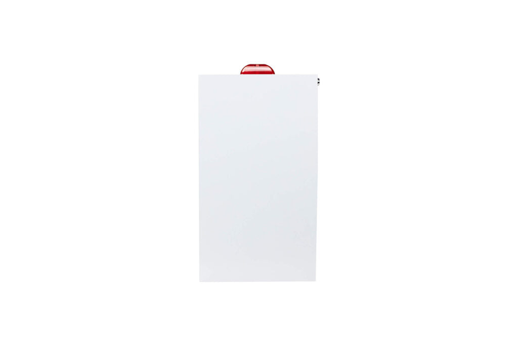 Standard AED Wall Cabinet with Alarm and Strobe Side View 