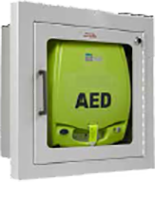 ZOLL AED Plus Fully Recessed Wall Cabinet with AED Plus inside 
