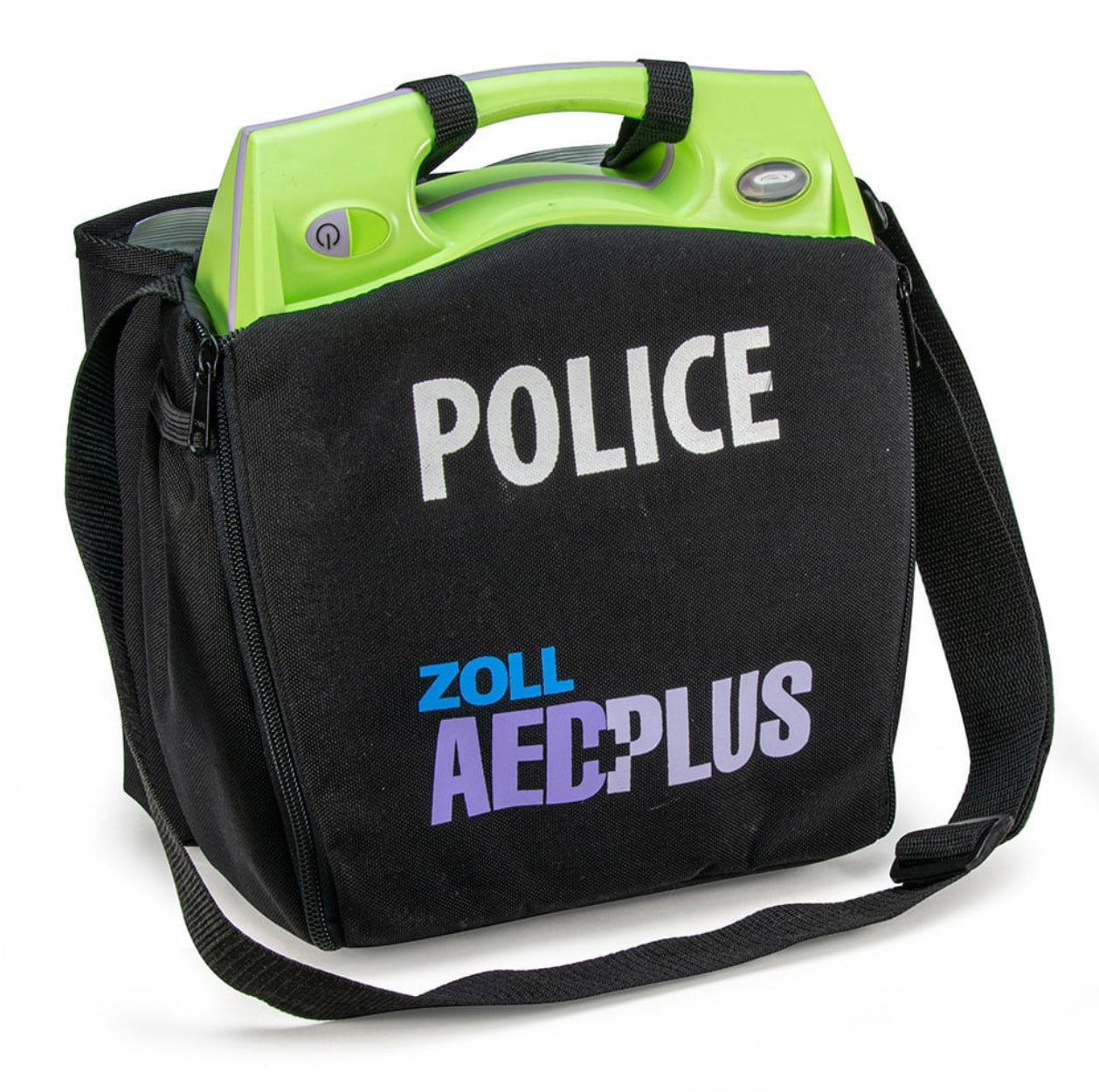 ZOLL AED Plus Soft Carry Case for Police with AED Plus shown inside 