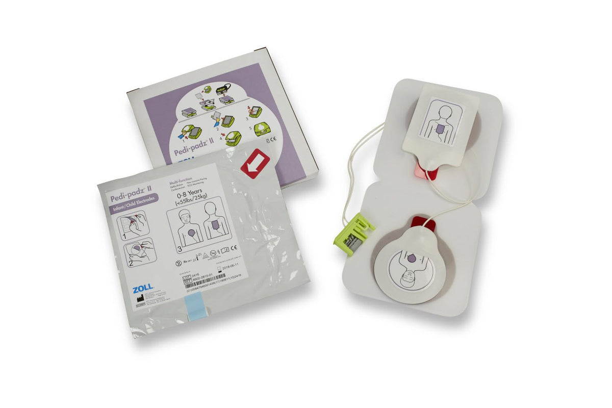 ZOLL Pedi-Padz II Defibrillator or AED pediatric electrode pads with packaging 